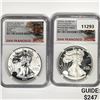 Image 1 : 2012-S Set (2) Silver Eagle NGC-PF69 1 UC, 1 Rev