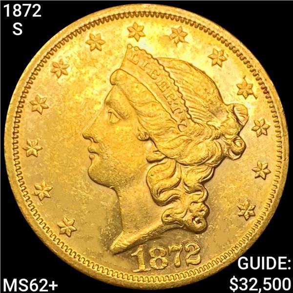 1872-S $20 Gold Double Eagle UNCIRCULATED+