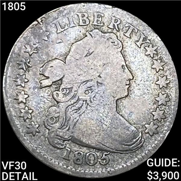 1805 Draped Bust Dime LIGHTLY CIRC DETAILS