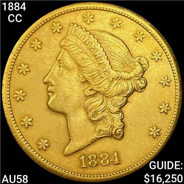 1884-CC $20 Gold Double Eagle CHOICE AU