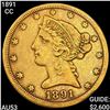 Image 1 : 1891-CC $5 Gold Half Eagle HIGH GRADE