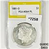 Image 1 : 1881-O Morgan Silver Dollar PGA-MS64 PL
