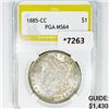 Image 1 : 1885-CC Morgan Silver Dollar PGA-MS64