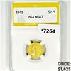 Image 1 : 1915 $2.50 Gold Quarter Eagle PGA-MS63