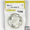 Image 1 : 1884-CC Morgan Silver Dollar PGA-MS66 PL