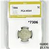 Image 1 : 1866 Shield Nickel PGA-MS64