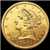 Image 1 : 1901-S $5 Gold Half Eagle UNCIRCULATED