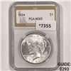 Image 1 : 1924 Silver Peace Dollar PGA-MS65