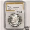 Image 1 : 1881-S Morgan Silver Dollar PGA-MS64 DMPL