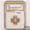 Image 1 : 1865 Indian Head Cent PGA-PR65 RED, DCAM, Plant.