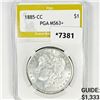 Image 1 : 1885-CC Morgan Silver Dollar PGA-MS63+