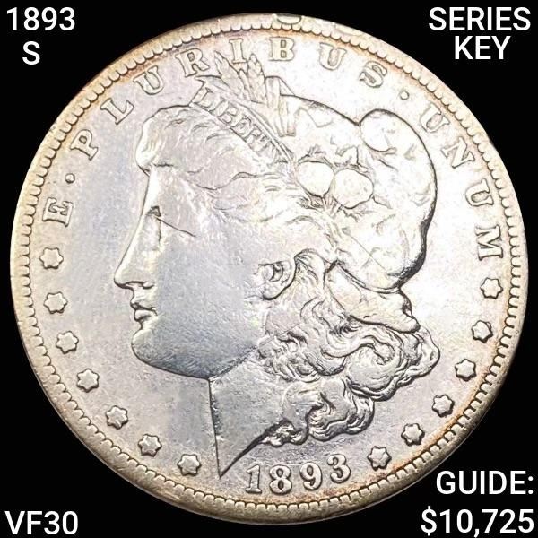 1893-S Series Key Morgan Silver Dollar LIGHT CIRC