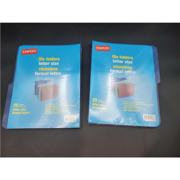 Staples File Folders Letter Size (2 x 25)