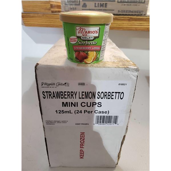 Marios Strawberry Lemon Sorbetto Mini Cups (24 x 125ml)