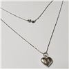 Image 2 : Silver Heart 20" Necklace (~Size )(Ring is resizable for $40) (~length inches), Suggested Retail Val