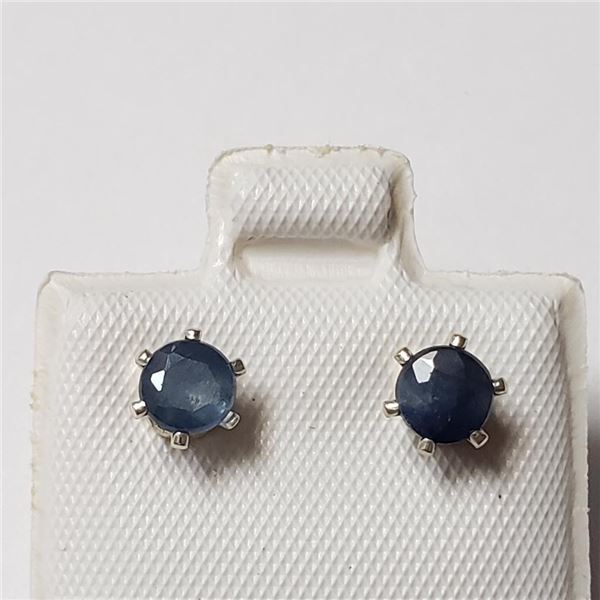 Silver Sapphire(0.36ct) Earrings (~Size )(Ring is resizable for $40) (~length inches), Made in Canad