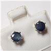 Image 2 : Silver Sapphire(0.36ct) Earrings (~Size )(Ring is resizable for $40) (~length inches), Made in Canad