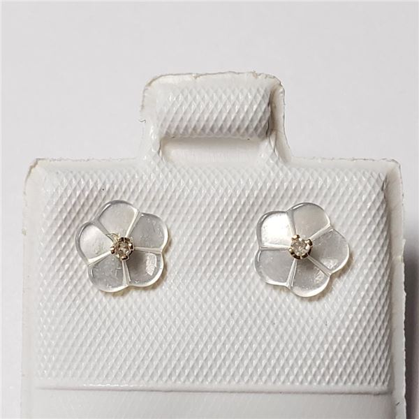 14K Yellow Gold Diamond 2In1(0.02ct) Earrings (~Size )(Ring is resizable for $40) (~length inches), 