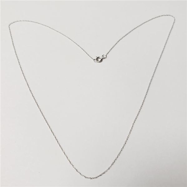 10K White Gold 16" 0.33G Necklace (~Size )(Ring is resizable for $40) (~length inches), Suggested Re
