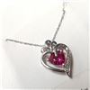 Image 2 : Silver Created Ruby 19" Necklace), Suggested Retail Value $160