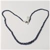 Image 1 : 10K White Gold Blue Sapphire 16"(46ct) Necklace ((~length 16"inches) (~weight 8.13g), Made in Canada