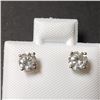 Image 1 : 14K White Gold Diamond (0.68Ct,Si1-2,H-I) Earrings (~weight 0.64g), Made in Canada, Appraised Retail