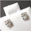 Image 2 : 14K White Gold Diamond (0.68Ct,Si1-2,H-I) Earrings (~weight 0.64g), Made in Canada, Appraised Retail