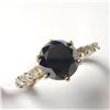 Image 2 : 10K Yellow Gold Black Diamond(2.4ct) Diamond(0.2ct) Ring (~Size 6.5) (~weight 2.61g), Made in Canada