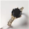 Image 4 : 10K Yellow Gold Black Diamond(2.4ct) Diamond(0.2ct) Ring (~Size 6.5) (~weight 2.61g), Made in Canada
