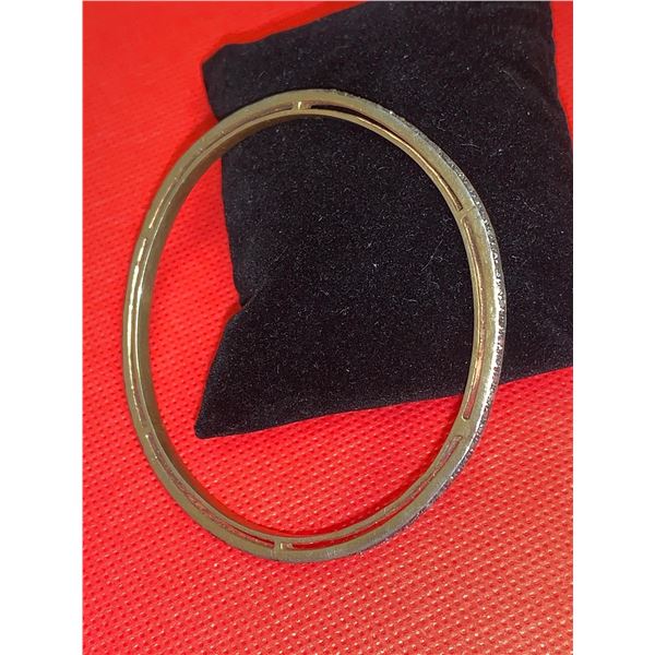 Ladies 1.12 Carat Diamond Bangle Bracelet set in 14K gold and .925 Silver with Certificate Valued $2