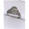 Image 2 : Ladies Natural Diamond Cluster Ring Wedding Set .88 Carats set in 10K White Gold with Certificate Va