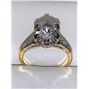 Image 1 : Ladies Oval Cut Solitaire 1.1 Carat two tone 14K GP Engagement Ring .925 Silver