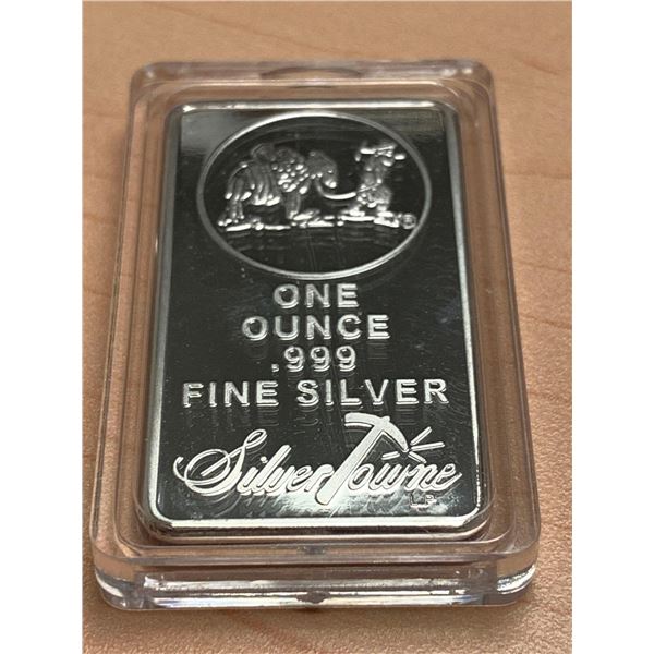 SilverTown One Troy Ounce .999 Sine Silver wafer Bar