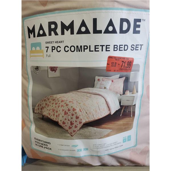 Marmalade 7 Piece Sweetheart Complete Bed Set, 1 Comforter, 2 pillow Shams + 4 Pc Sheet Set