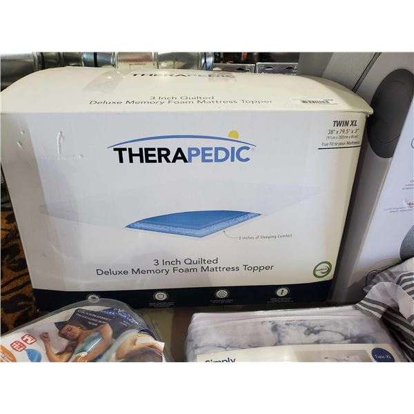 Therapedic  Twin SIze  3" Quilted Deluxe Memory Foam Topper - OPEN BOX -  SOLD AS IS