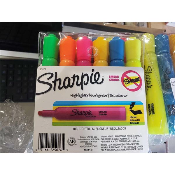 New Lot of Assorted Color Sharpie Highlighters 12 packs of 6 markers