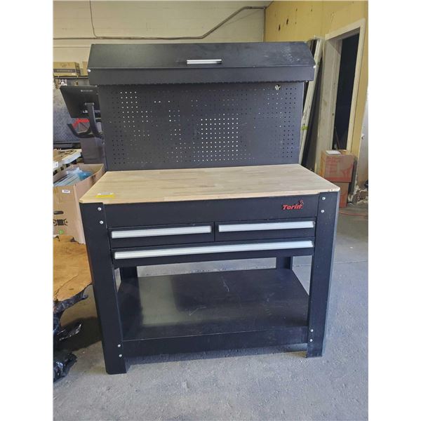Torin Wood Top Shop Work Station with Tool Drawers - OUT OF BOX - SOLD AS IS