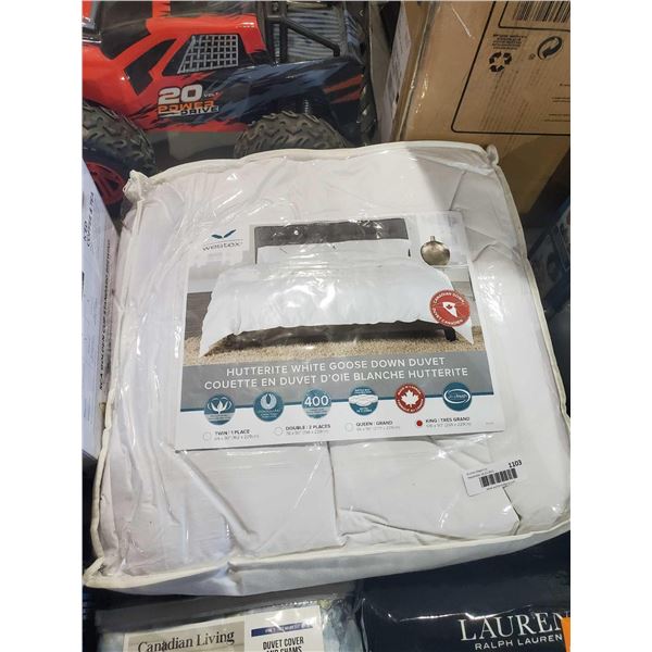 Westex King Size Hutterite White Goose Down Duvet