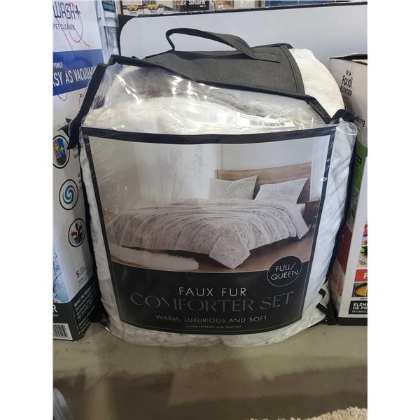Queen Size Faux Fur Comforter Set - OPEN BOX - SOLD AS IS