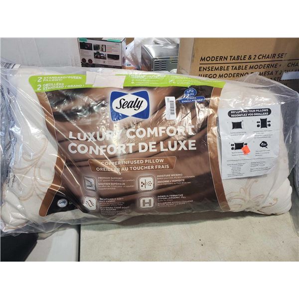 Sealy Copper Infused Pillow Set of 2 - OPEN BOX - SOLD AS IS