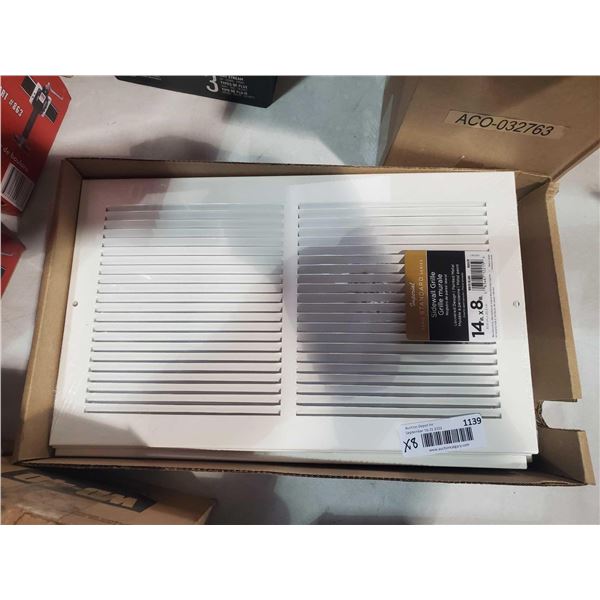 Imperial Sidewall Grille 14x8" - Lot of 8