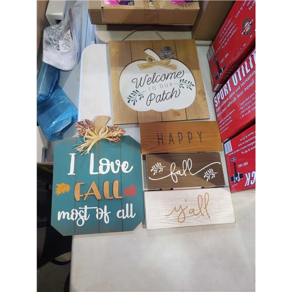 Lot of 3 Wooden Signs