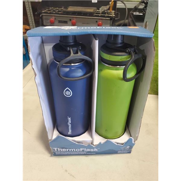 Thermo Flask 40oz Stainless Steel hot or cold drink flasks, set of 2 OPEN BOX - SOLD AS IS