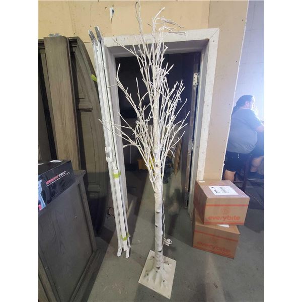 Faux Birch Tree with LED Lights - Missing Power Cord - OUT OF BOX - SOLD AS IS