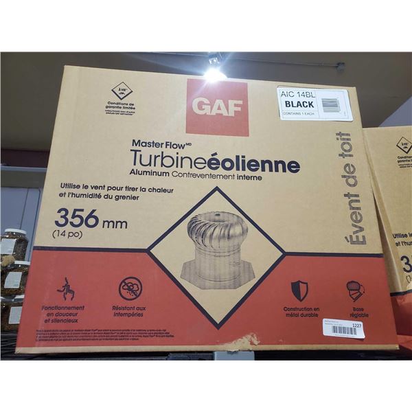 New GAF Master Flow 14" Aluminum Wind Turbine Roof Vent