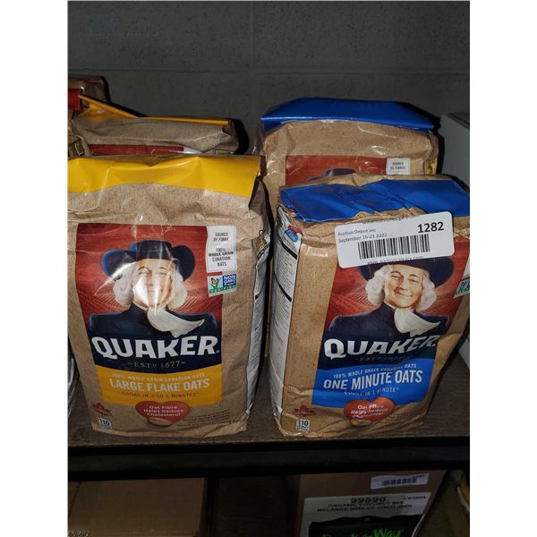 Quaker Large Flake Oats & Quaker One Min Oats - 2 of each 1Kg Bags - 4x 1Kg
