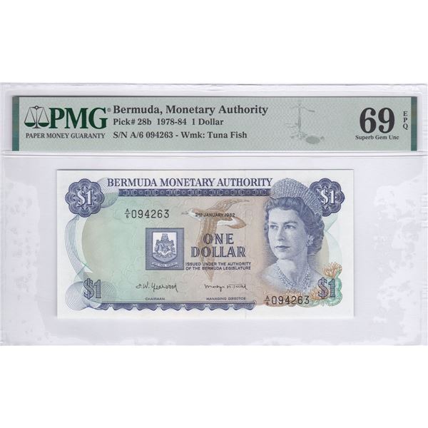 Bermuda,Monetary Authority, 1 dollar, 1978-84, P-28b, PMG 69EPQ