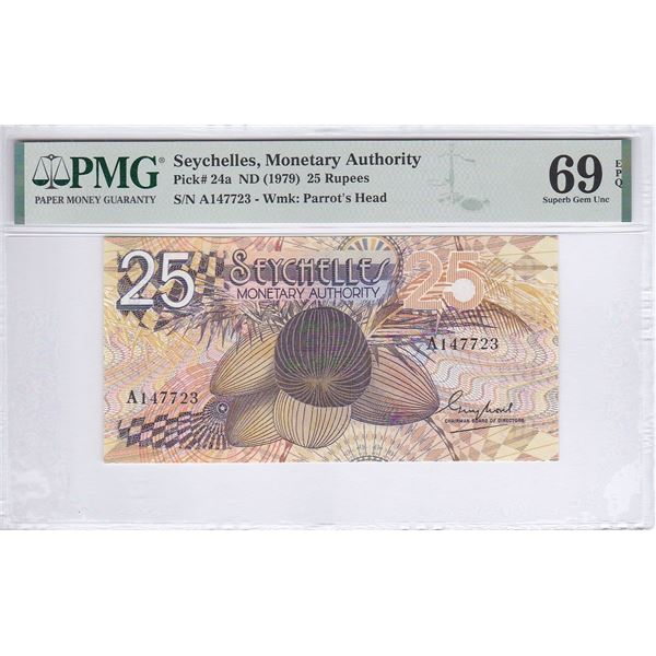 Seychelles, Monetary Authority, 25 Rupees, ND 1979, P-24a, PMG 69EPQ