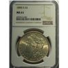 Image 1 : USA, Morgan silver dollar $1, 1890, NGC MS61