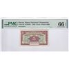 Image 1 : Macau, Banco Nacional Ultramarino, 5 Avos, 1946, Remainder, P-35r, PMG 66EPQ